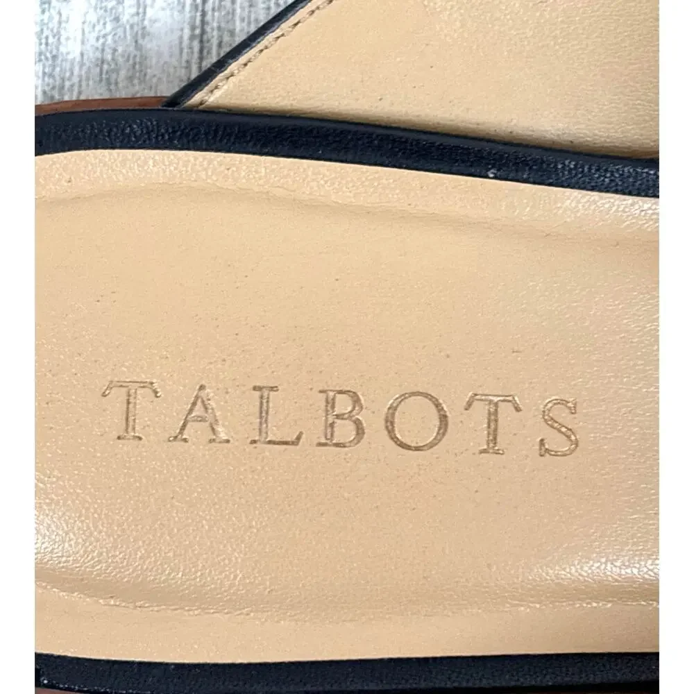 Talbots Leighton Black Leather Loafers Womens 9.5 Slip On Dress Shoes